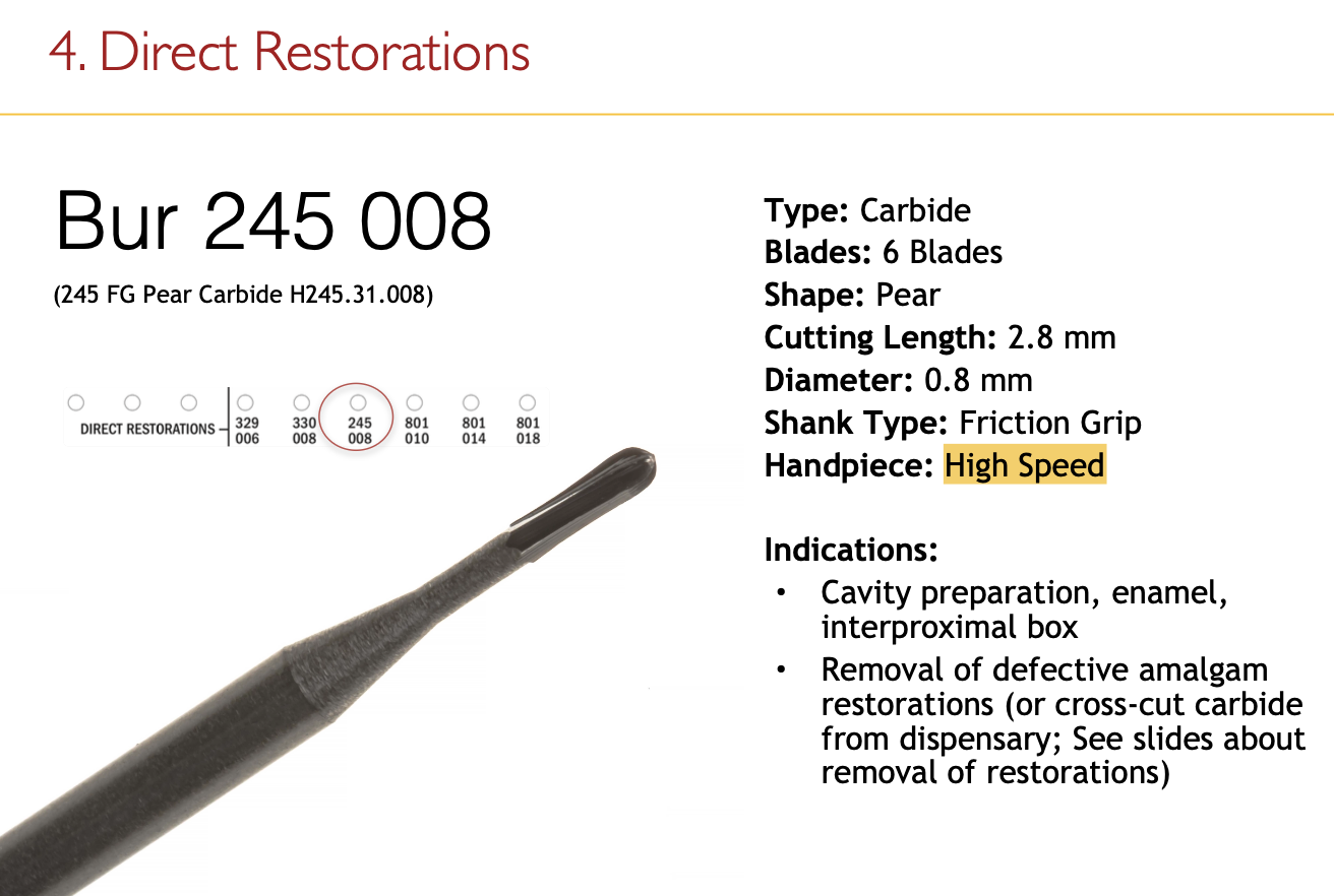 <p>Pear carbide 0.8 mm, 2.8 mm length. Interproximal box prep, defective amalgam removal. high speed</p><p><strong>diameter: 0.8</strong></p><p><strong>cut: 2.8</strong></p>