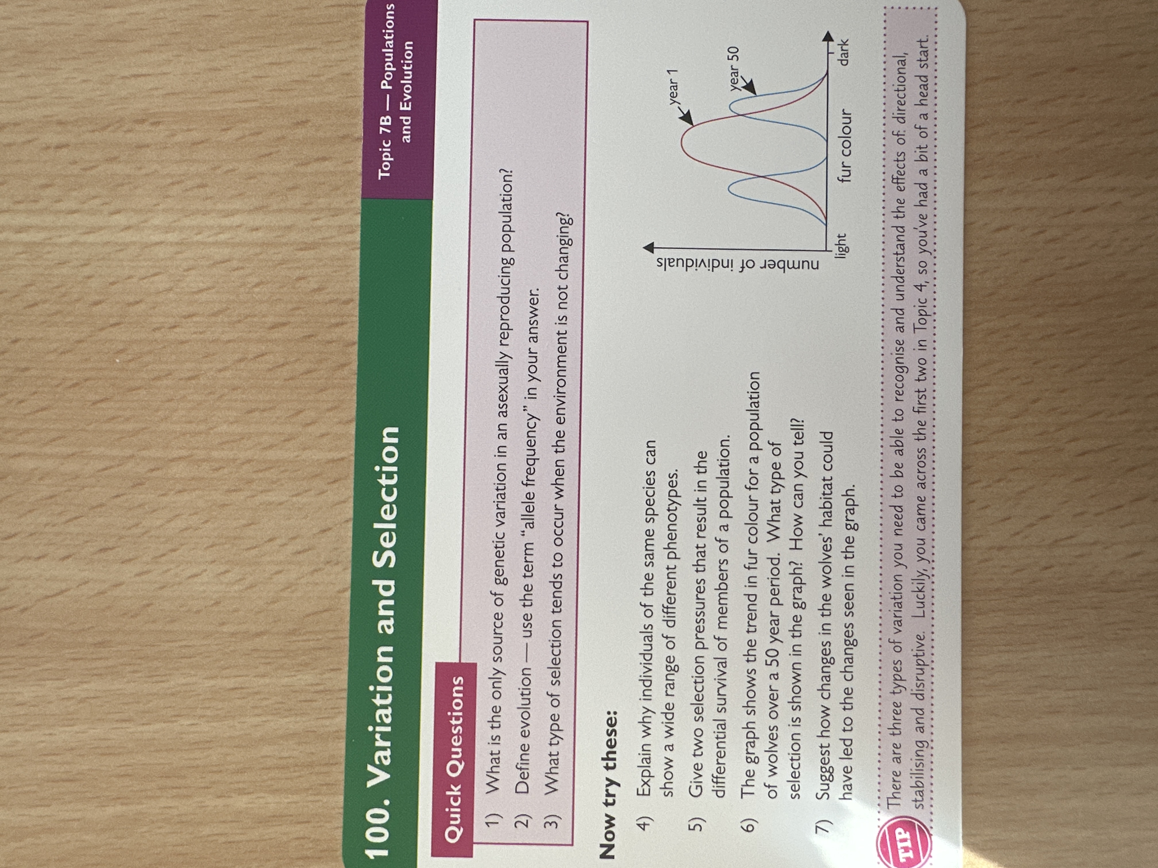 Variation and selection 