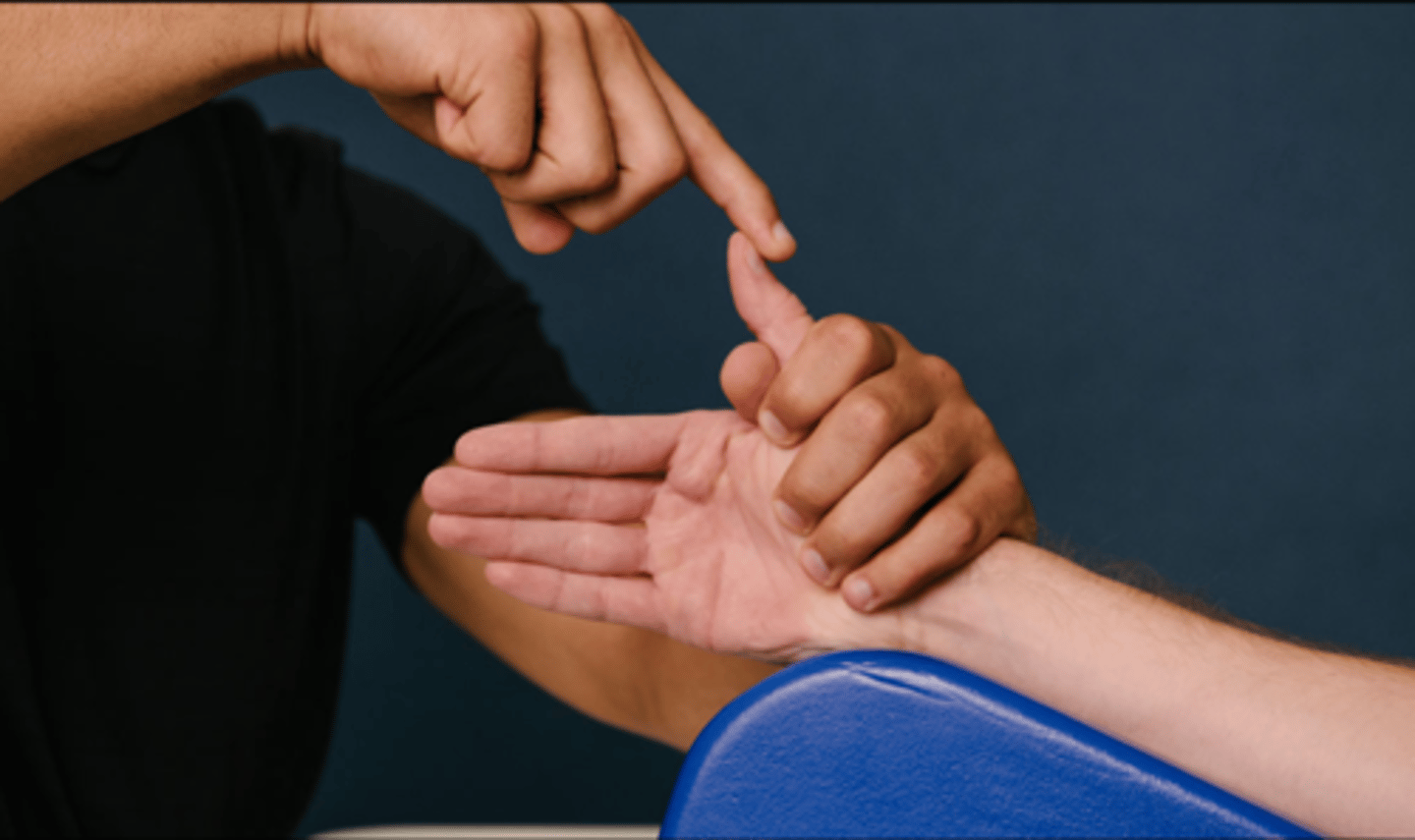 <p>Muscles: EPL</p><p>Patient Position: Sitting with the forearm and hand supported in thumb up; thumb CMC supported in neutral; thumb CMC and MCP supported in neutral</p><p>Stabilize: Volar and dorsal aspects of proximal phalanx</p><p>Resistance: Dorsal surface of distal phalanx</p><p>Compensations: Wrist radial deviation, Thumb MCP extension, Thumb CMC extension</p>