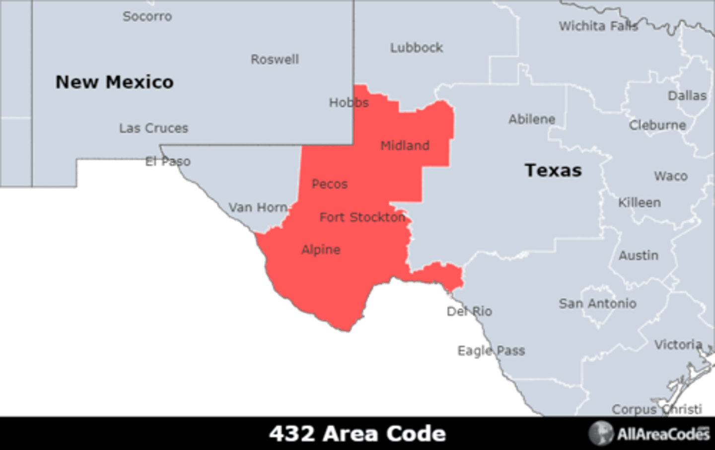 <p>Area code 432 is located in Texas and covers Midland, Odessa, and Big Spring. It is the only area code that serves the area.</p>