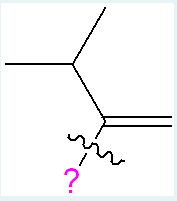 <p><span>Which of the substitutions, when replacing the pink question mark (see below), would be ranked as the higher priority group on the left carbon of the alkene? Choose all that apply. (5% penalty for each incorrect answer).&nbsp;</span></p>