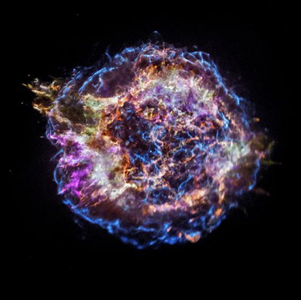<p><span>after explosion of a star&nbsp;</span></p>