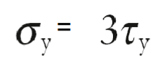 <p>Tensile stress required to cause yielding is 3x the shear strength of a single crystal.</p>