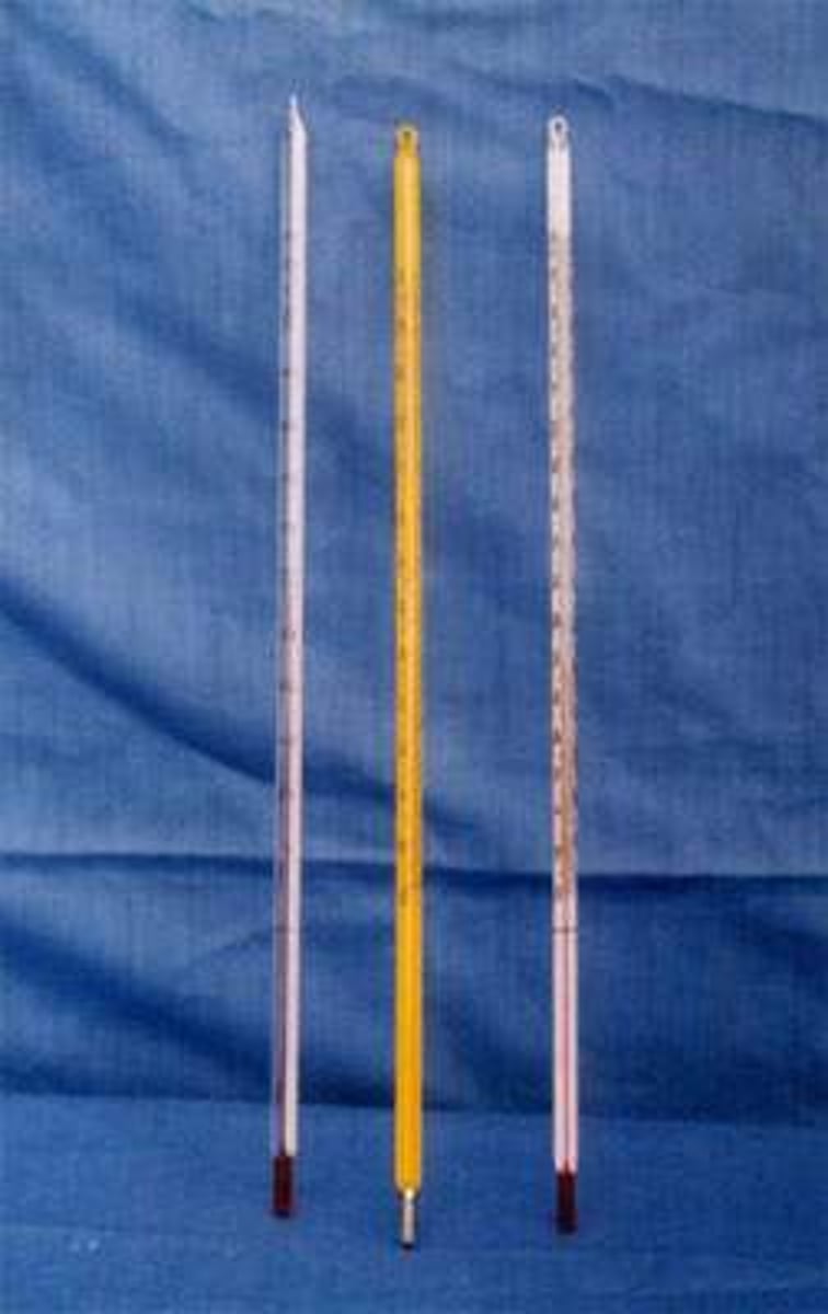 <p>measures temperature (science uses degrees in Celsius)</p>