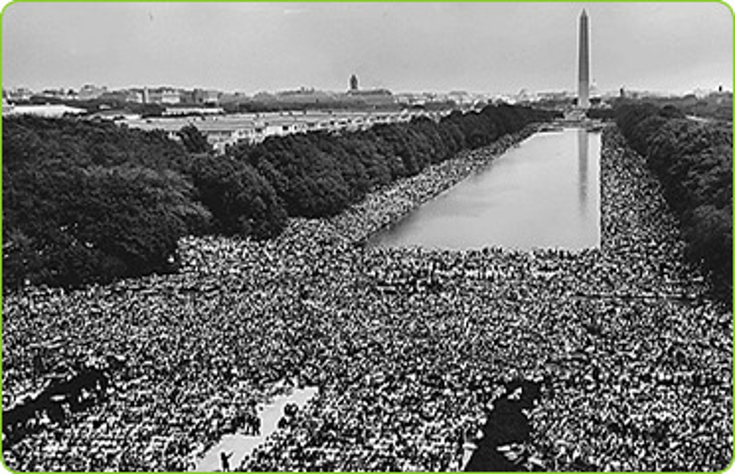 <p>A nonviolent protest where large groups of people march on a street to bring attention to an issue and to inspire change.</p>