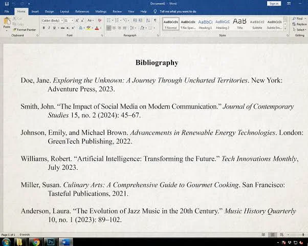 <p><strong>list of  resources ( + citations ) at the end of your paper</strong></p><p><span style="color: blue"><strong>bibliography</strong></span> = EVERYTHING you looked at during research </p><p><span style="color: blue"><strong>words cited </strong></span>= what you actually mentioned</p>