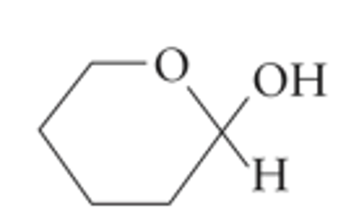 <p>single carbon bonded to two oxygens (RO-C-OH)</p>