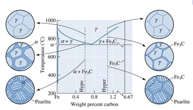 <p>The ____________________ of hypoeutectoid and hypereutectoid steels during cooling in relationship to the Fe<sub>3</sub>C phase diagram.</p><p>Increasing pearlite amounts converge at the eutectoid point.</p>