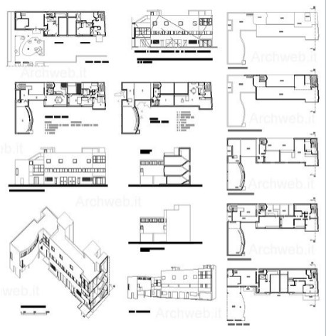 Residential +art galleryfor Swiss banker Raoul La Roche’s 
collection of avant-garde art
 Programs linked through the spatial experience of the 
“architectural promenade”
 Wall openings + stairs + ramps + balconies
 White façade + color used for the interior walls
 Dynamic perception of space through movement