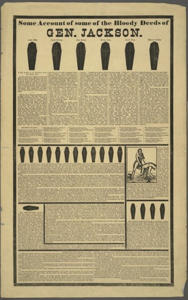 <p>They accused Andrew Jackson of being a murderer, exemplifying the aggressive mudslinging tactics of the campaign.</p>