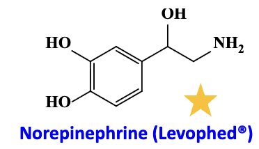 <ul><li><p>agonist: alpha 1 receptor (vasoconstriction), beta 1 receptor (positive inotropic effect)</p><ul><li><p>admin route: IV infusion to counteract acute hypotensive state: make low BP to high BP after heart transplant, shock or cardiac arrest</p></li><li><p>Short acting but can terminate effect quickly.<span>&nbsp;</span></p></li></ul></li></ul><p></p>