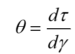 <p><span>dτ = change in shear stress</span></p><p><span>dγ = change in shear strain</span></p>