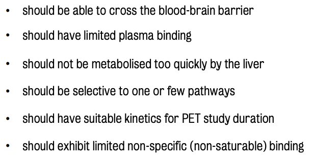 Radiotracer criteria
