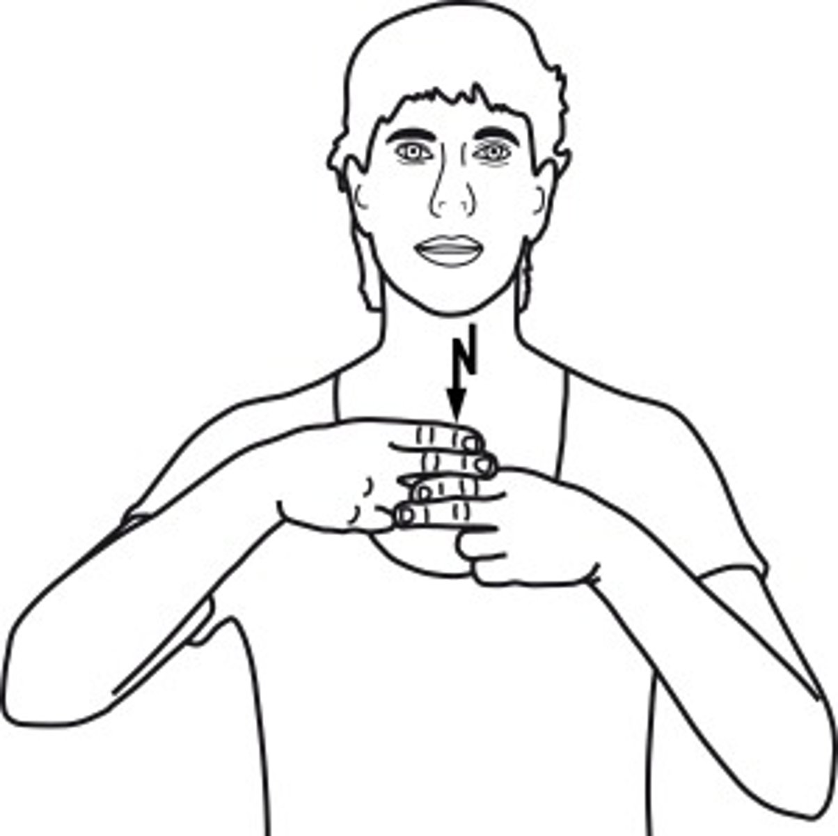 <p>With both hands in "H" handshape, tap dominant hand extended fingers on top of opposite hand's extended fingers.</p>