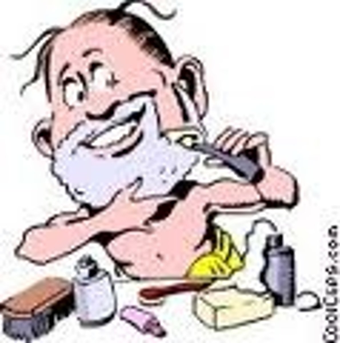 <p>to shave one's face</p>