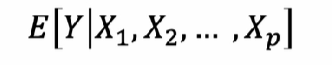 <p>verkrijgen van de best mogelijke voorspelling (conditionele verwachte waarde) van y gegeven de verklarende variabelen X1 ,,, Xp </p>
