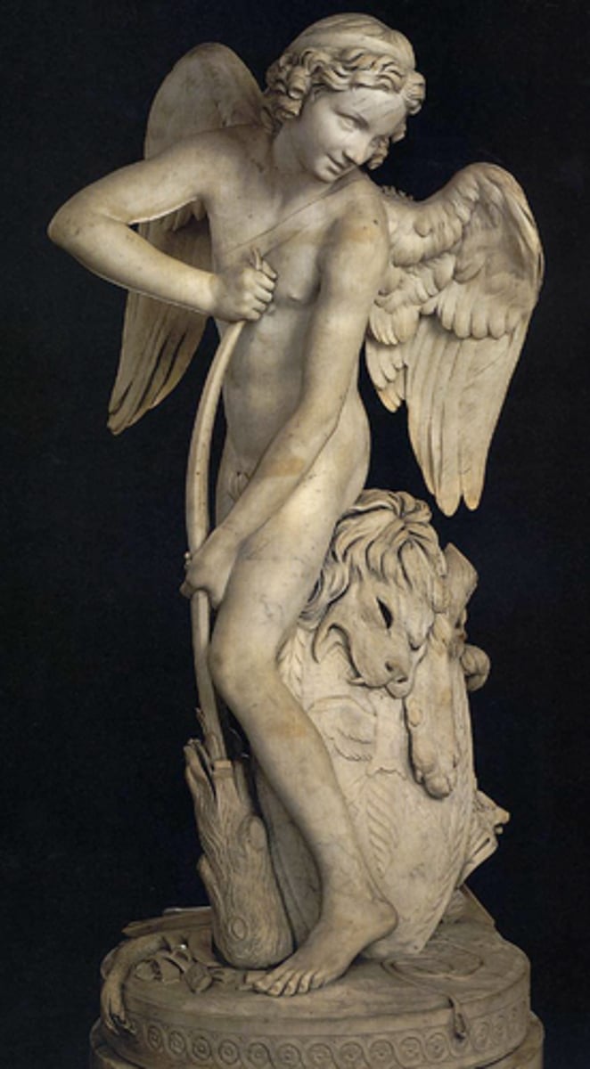 <p>- evolved from the dramatic Baroque tradition but became lighter, more graceful, and infused with playful movement.</p><p>- emphasized ornamentation, asymmetry, pastel colors, curving lines, and playful subjects, representing the refined yet decadent lifestyle of the French aristocracy.</p><p>- Religious works, such as the Karlskirche altarpiece in Vienna, retained theatricality and focused on romantic, mythological, and sentimental themes, often commissioned by patrons like Madame de Pompadour, the influential mistress of Louis XV.</p><p>- French sculptors such as Edmé Bouchardon (e.g., Cupid Carving His Darts), Étienne-Maurice Falconet, Jean-Louis Lemoyne, Jean-Baptiste Lemoyne, Louis-Simon Boizot, Michel Clodion, and Pigalle embodied this spirit of delicacy and sensuality. In Italy, Antonio Corradini became famous for his veiled female figures, blending technical brilliance with emotional subtlety.</p>