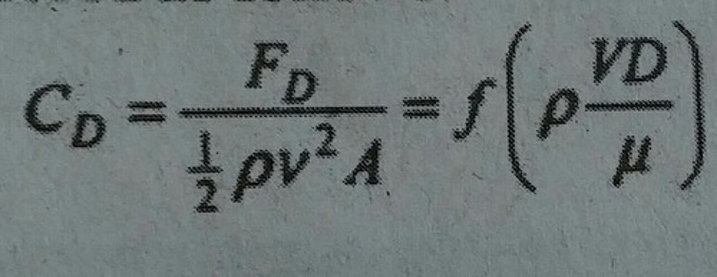 <p>The dimensionless drag coefficient on a sphere is dependent in the Reynolds Number for the fluid and is expressed as follows: (see picture)</p><p>where p is the density and μ is the viscosity. If the drag coefficient for a sphere, which has a diameter that is 1/10 the length of the diameter of the sphere of interest, is found to have the same drag coefficient as the sphere of interest, then what is the ratio of the speed of the smaller sphere to the larger sphere?</p>