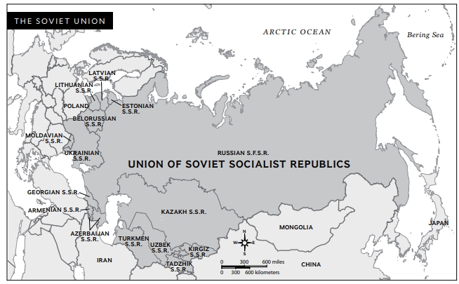<p>Based on the map, which of the following was NOT a devolutionary factor that caused the disintegration of the Soviet Union?</p>
