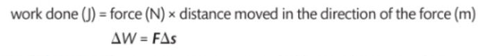 <p>This the product of a force and the distance moved in the direction of the force</p>