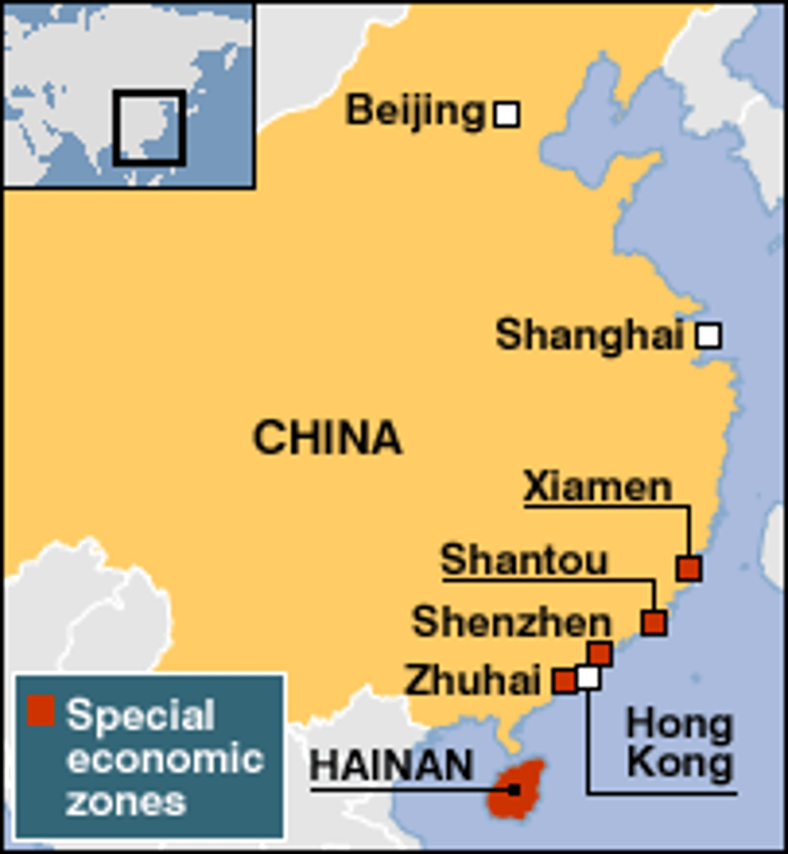 <p>an area that has different laws governing trade and business than the rest of the country and aim to attract FDI</p>
