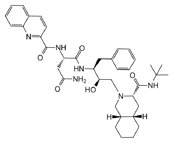 <p>This mechanism describes how simple acid/base chemistry is used to catalyze an enzymatic reaction. </p><p></p><p>Now consider the following: The HIV protease that is responsible for cleaving large proteins synthesized off a host ribosome into individual functional proteins is an aspartyl protease. Can you propose a potential mechanism for how that protease enzyme would work? The protease primarily targets the N-side of Pro when it follows a Phe or Tyr. This protease is of particular interest because once it was discovered, and the mechanism was determined, researchers recognized that it would follow a mechanism very similar to the mechanism of a __. </p><p></p><p>HIV protease was one of the first targets for structure-based drug design based on both knowledge of the reaction mechanism and the solved crystal structure. </p><p></p><p>Saquinavir was one of the first HIV protease inhibitors approved by the FDA, and its structure is shown. This type of compound is often referred to as a __ and if you look closely you should notice why. You should see what appears to be an asparagine/phenylalanine like component in the middle. Interestingly, all of the FDA approved drugs targeting HIV protease have that phenylalanine-like component. Based on this knowledge what kind of reversible inhibitor do you suspect these drugs might be?</p>