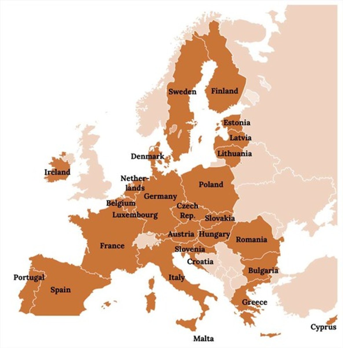 <p>A political and economic union of member states located primarily in Europe.</p>