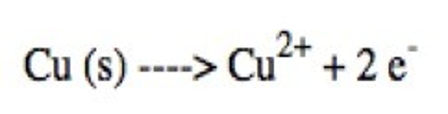 <p>That half of a redox reaction where loss of electrons takes place. In this half, the oxidation number of the reactant atoms increases.</p>
