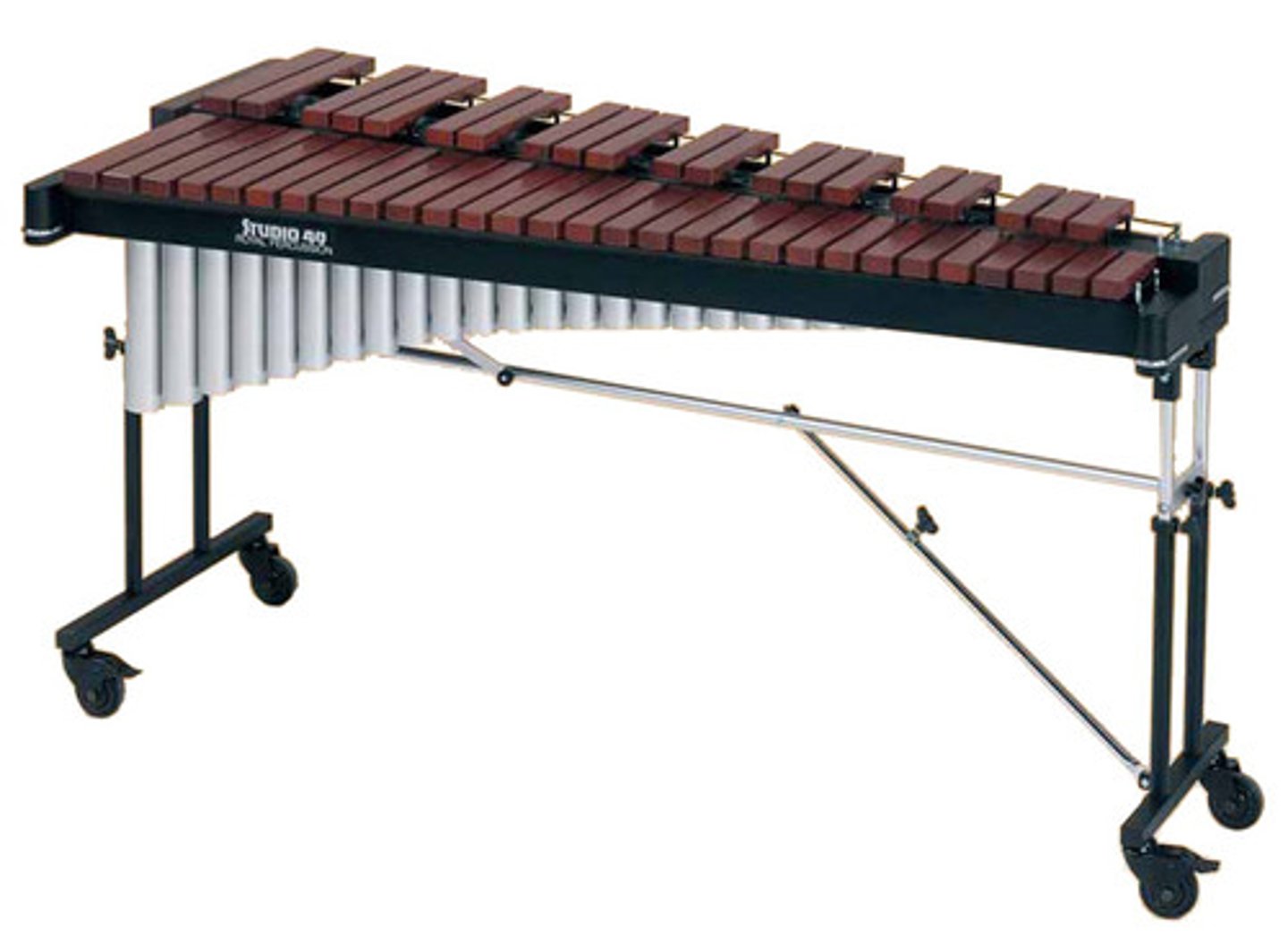 <p>A musical instrument consisting of a graduated series of wooden bars, usually sounded by striking with small wooden hammers</p>