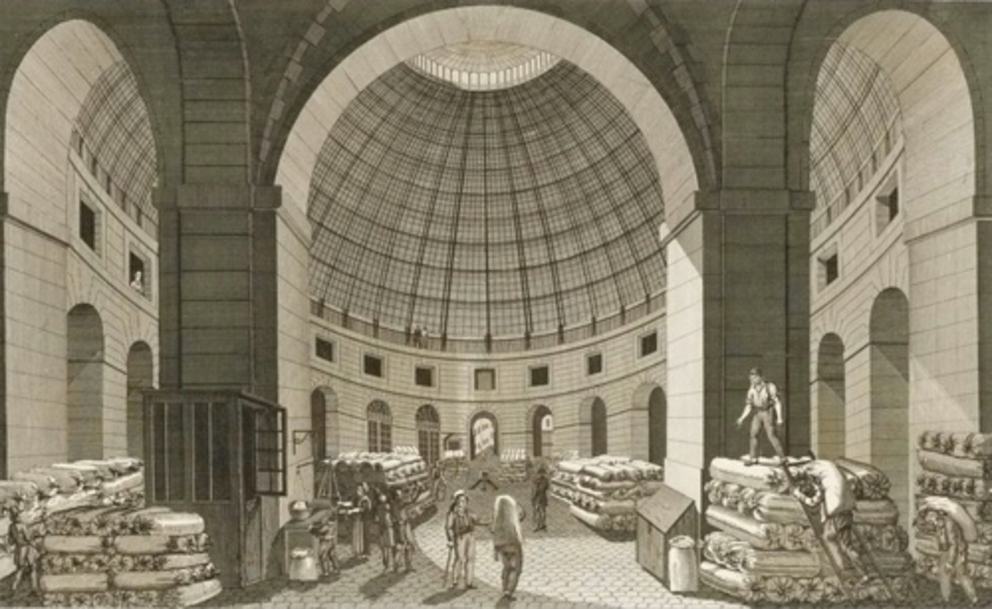 <p>grain exchange of Paris - dome had different shells with windows on the outer shell</p>