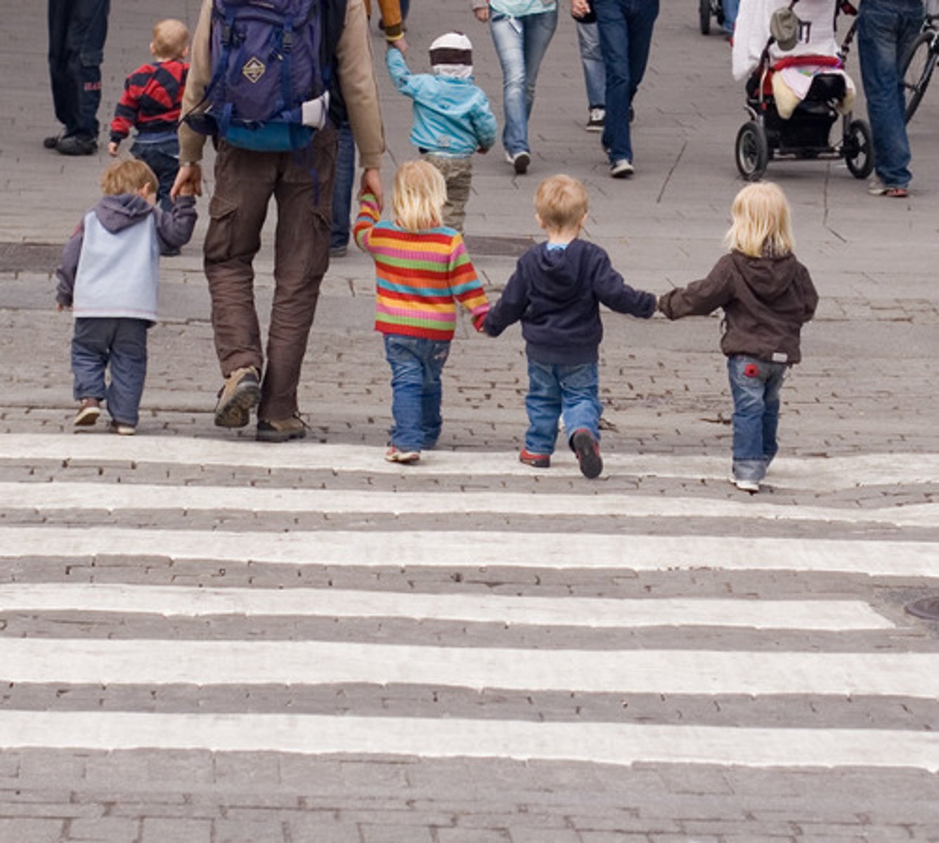 <p>yield the right of way to pedestrians using the crosswalk</p>