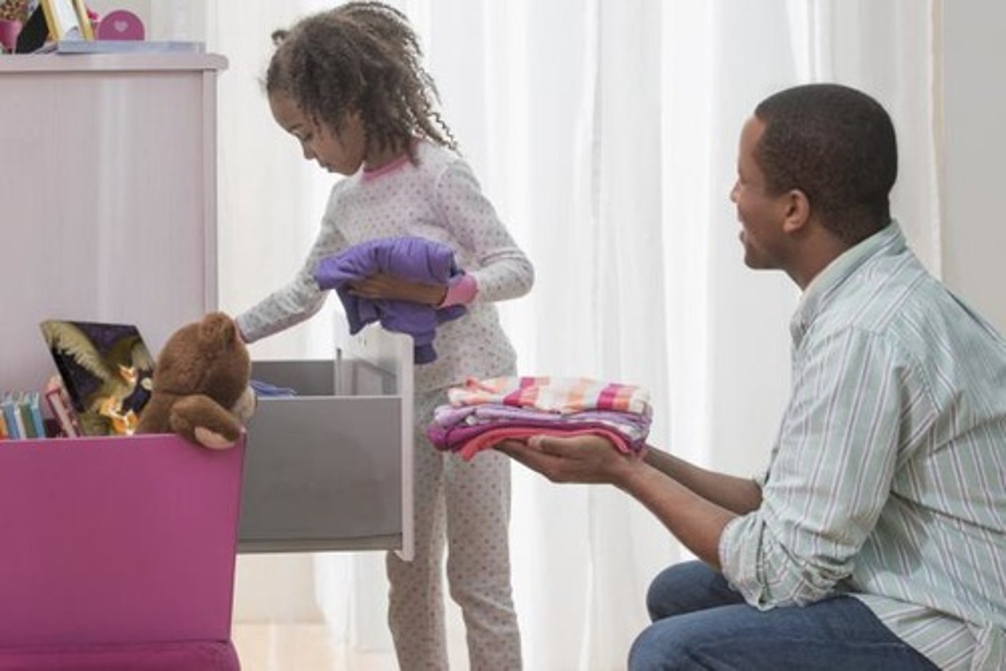 <p>to put laundry away</p>