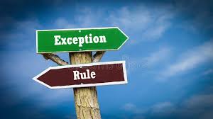<p>exception (n) </p>