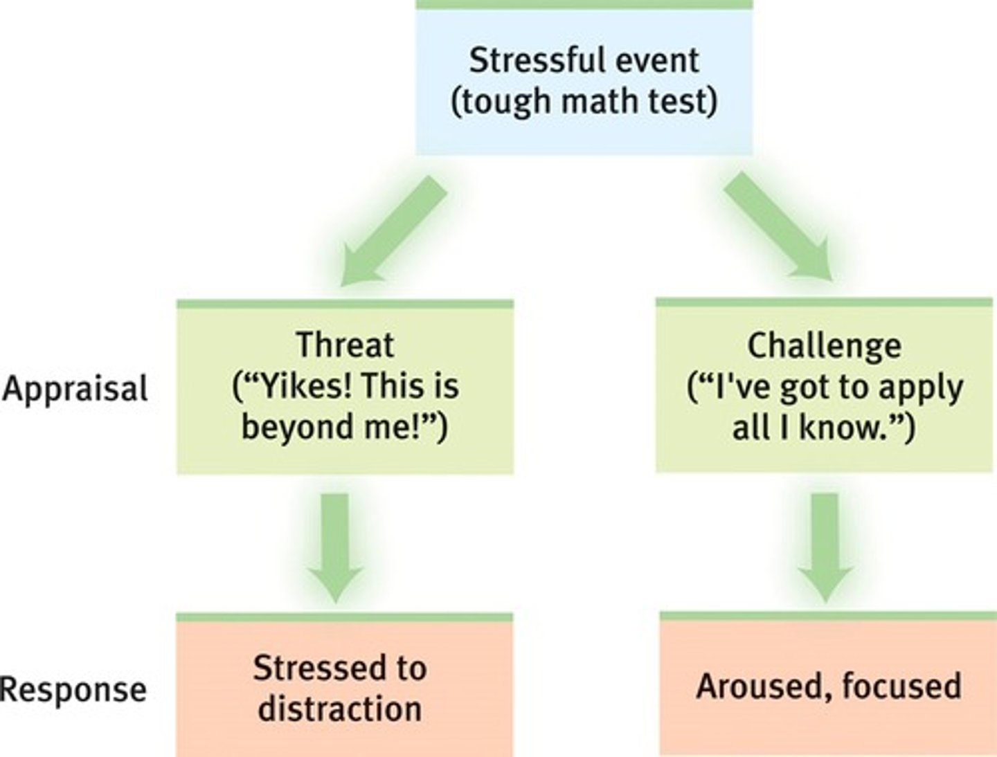 <p>how people think about and interpret external stimuli and how their thoughts influence the emotions they feel</p>