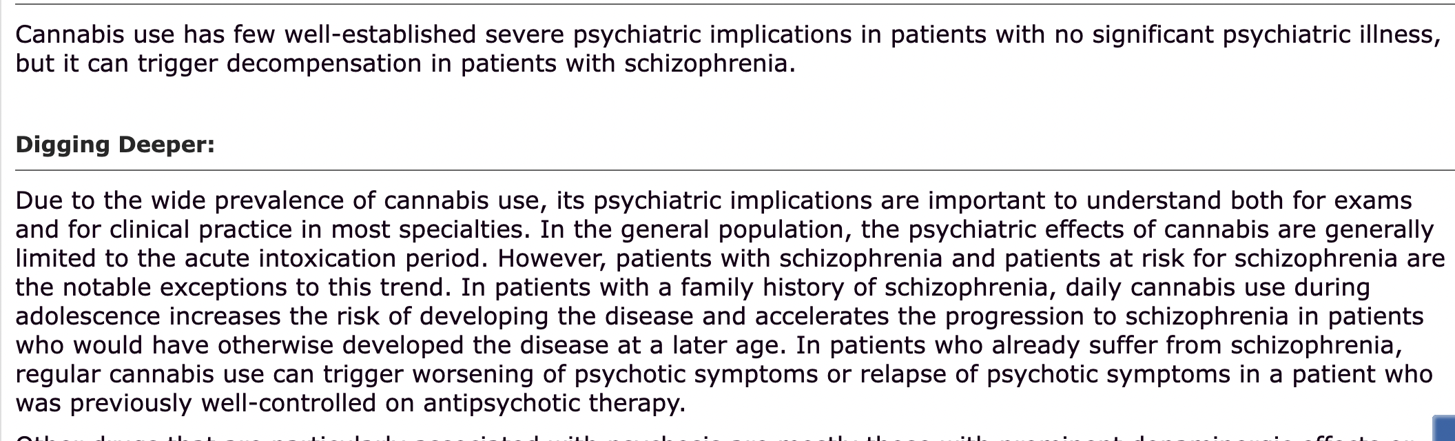 <p>Cannibus and Psychosis? </p>