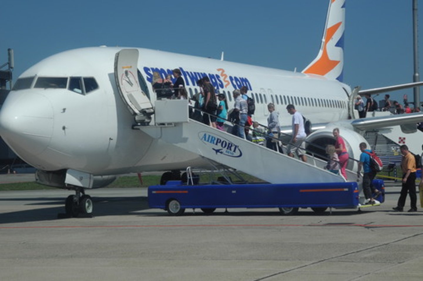 <p>to board the plane</p>