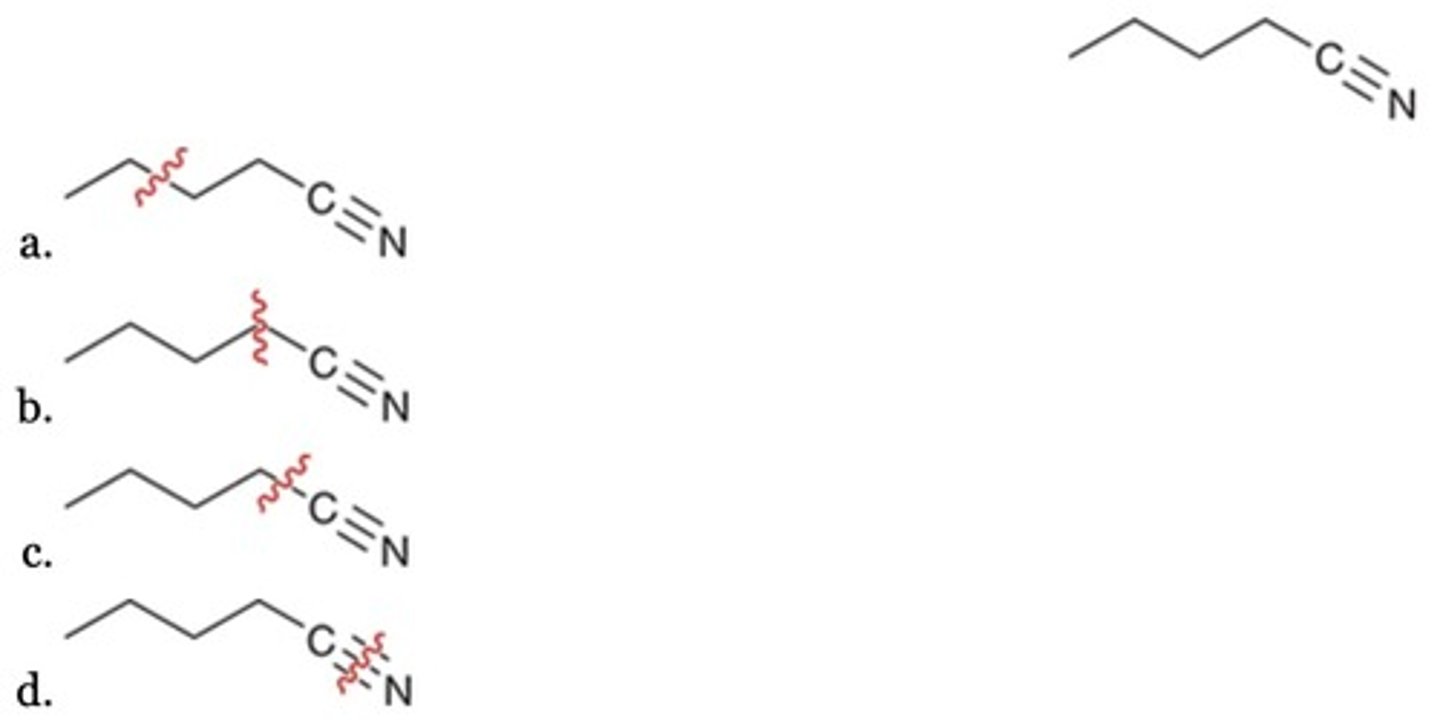 <p>Which disconnection leads to the most reasonable retrosynthesis of the given target molecule?</p>