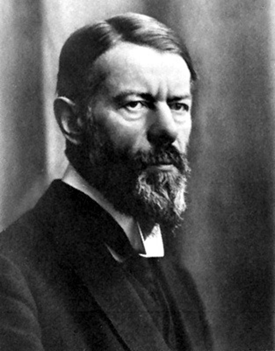 <p>German who argued that religion was the basis for human behavior; religion gives us our values and they determine our understanding of social situations.</p>