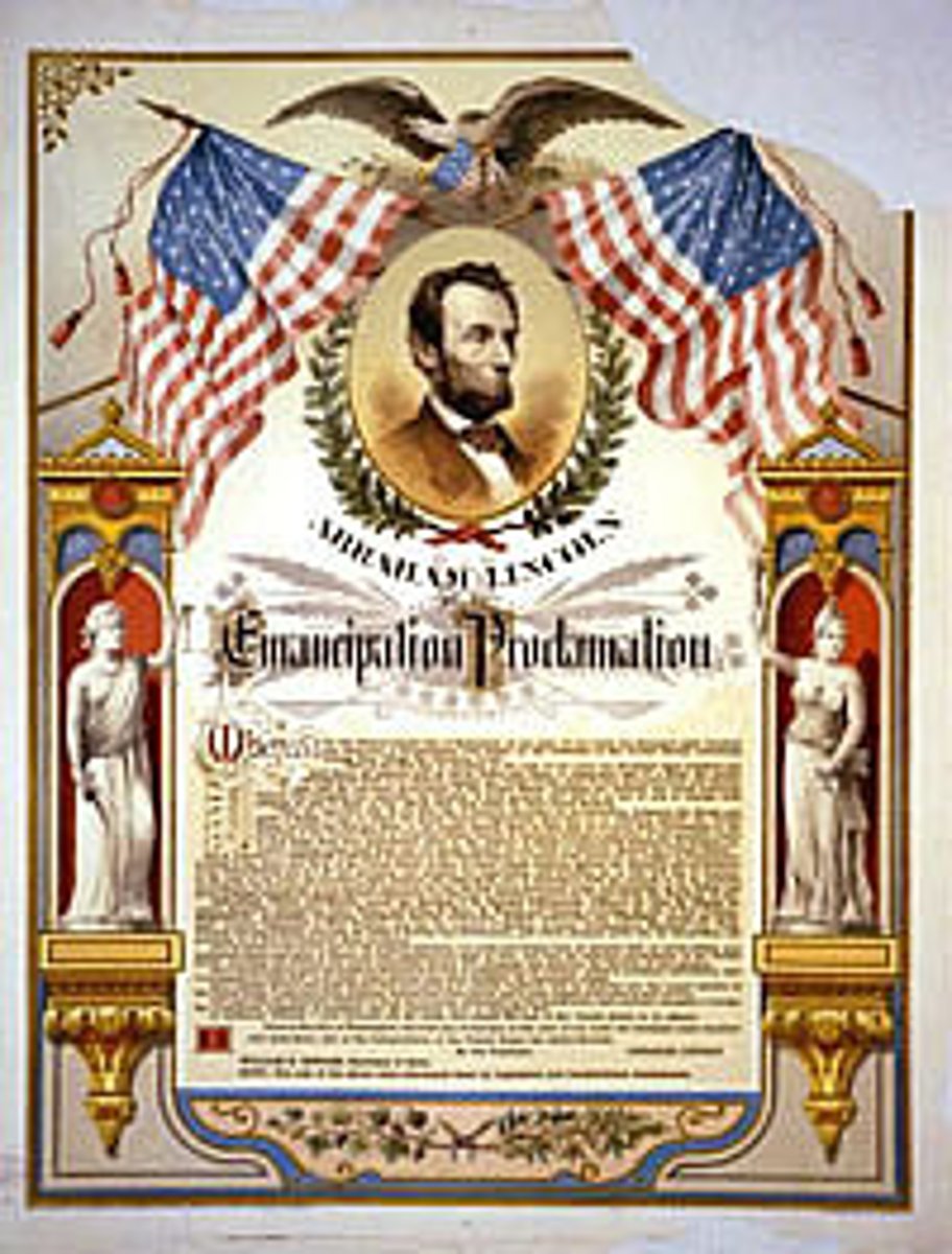 <p>Declared all slaves in rebelling states to be free but did not affect slavery in non-rebelling Border States. The Proclamation closed the door on possible compromise with the South and encouraged thousands of Southern slaves to flee to Union lines.</p>