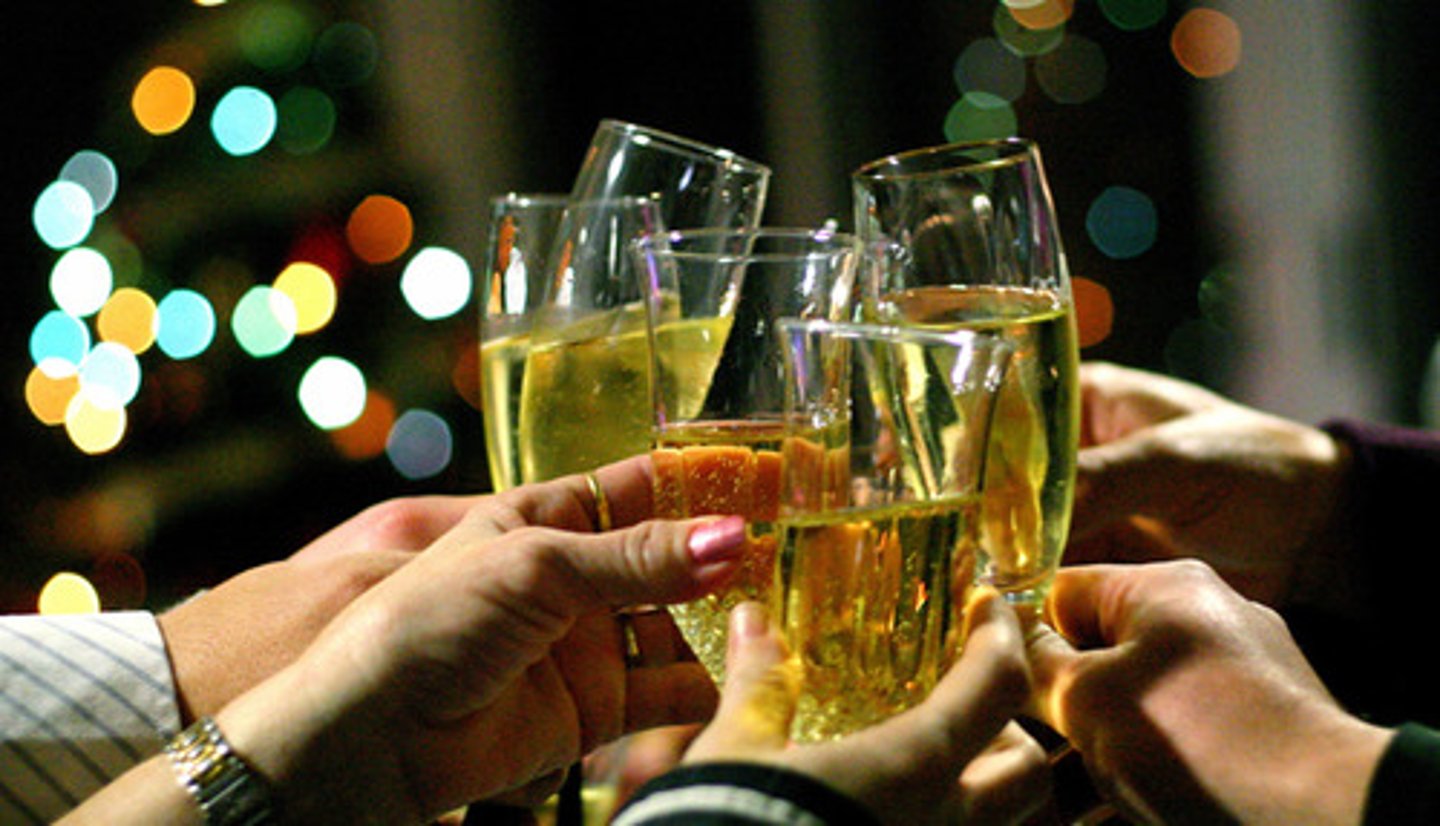 <p>to toast(drink)</p>