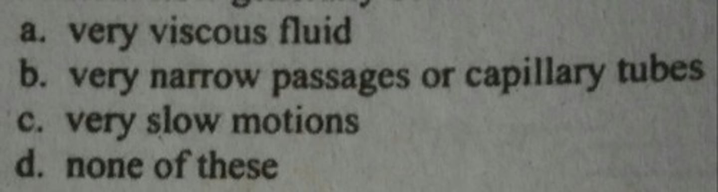 <p>Turbulent flow generally occurs for cases involving</p>