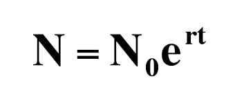 <p>a model of population growth in which the population increases continuously at an exponential rate</p>