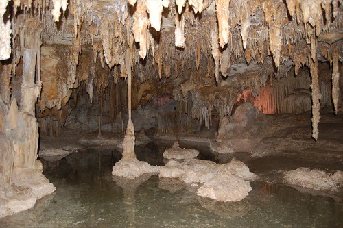 a naturally formed underground chamber or series of chambers most commonly produced by solution activity in limestone