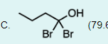 <p>C</p><p>The acidity of the compounds can be assessed by the stability of the respective conjugate bases. To compare the stability of conjugate bases, use the <strong>acronym CARDIO (charge, atom, resonance delocalization, induction, orbital hybridization).</strong> In the case of the given compounds, charge, atom, and resonance delocalization are not applicable as the acidic proton is the same for all compounds.</p><p>Next, compare <strong>inductive</strong> effects. Bromine helps to disperse the negative charge of the conjugate base through induction, as bromine is highly electronegative. An increased amount of bromine atoms leads to a <strong>more stable conjugate base</strong> and consequently a more acidic compound. <strong>Proximity to bromine</strong> also plays a role as this is a key factor within the inductive event. To elaborate, the closer the electronegative atoms are to the acidic proton, the stronger the inductive effect, and thus the stronger the stability of the conjugate base.</p><p><strong>Option C</strong> has 2 bromine atoms residing on the alpha carbon, indicating the closest proximity to the acidic proton. This compound has the strongest inductive effect, making it the most stable.</p>