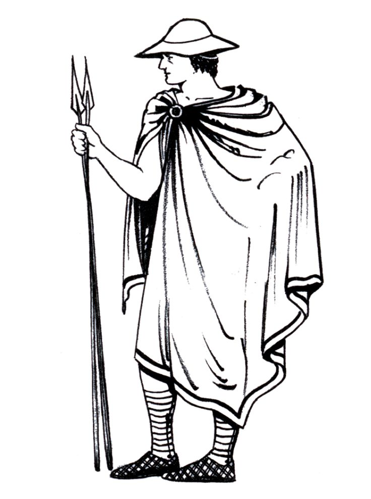 <p><span style="background-color: transparent;">cloak  fastened on one shoulder with a fibula, worn for protection against the weather</span></p>
