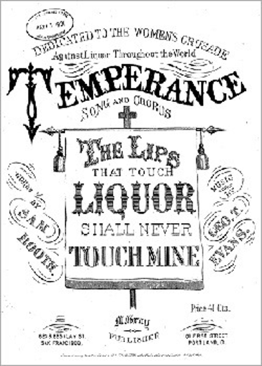 <p>1. Founded in 1826</p><p>2. 1833: 6,000 local temperance societies across the nation</p><p>3. Held rallies and produced pamphlets</p>