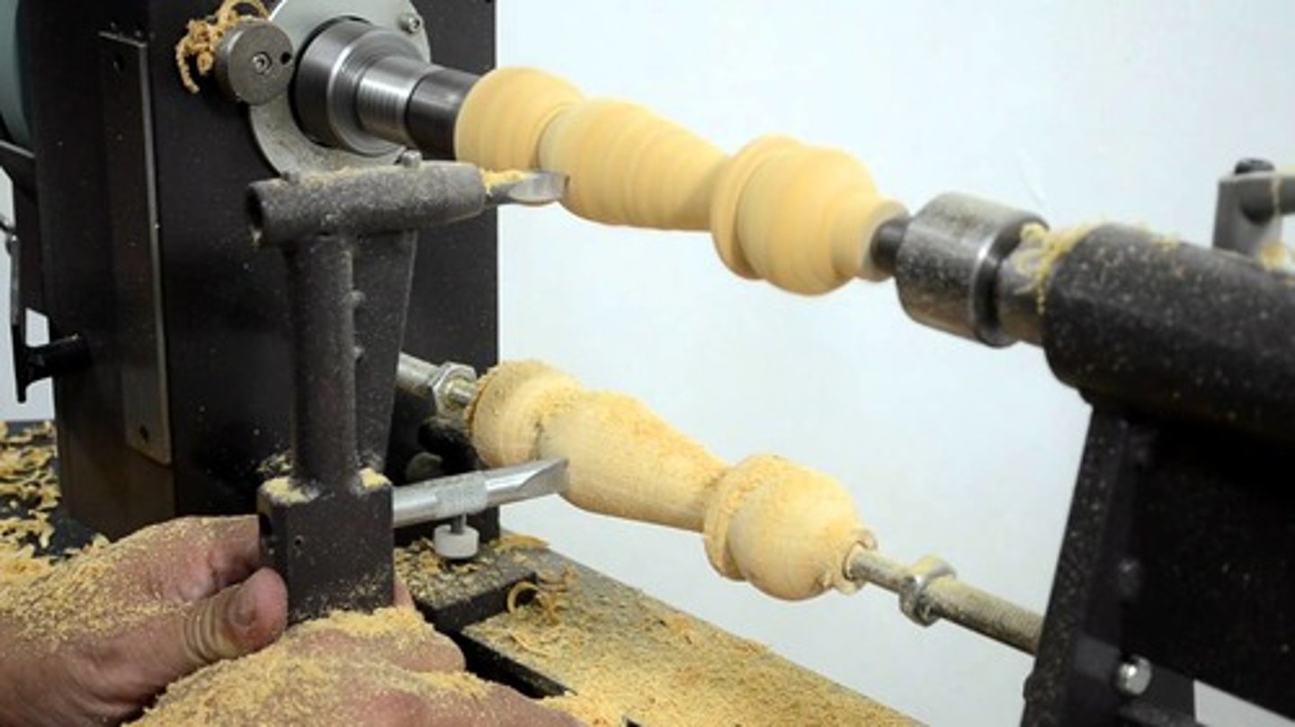 <p>using a centre lathe to rotate a metal bar to reduce its diameter, to square, or face-off, thread, or drill. turning can be done manually or with a CNC lathe. the tools are made from high speed steel or tungsten carbide. a liquid coolant is flooded over the cutting site and tool to prevent the tool from blunting and to maintain a good finish.</p>