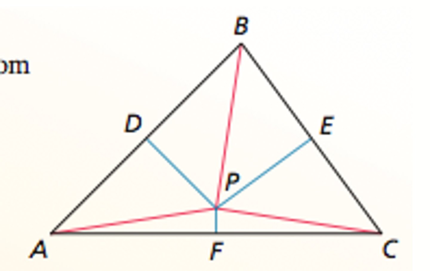 <p>The circumcenter of a triangle is equidistant from the vertices of the triangle.</p>