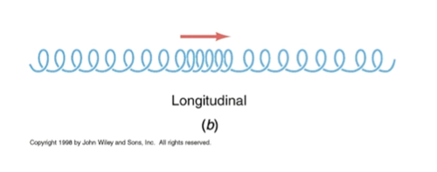 <p>The parts of a longitudinal wave where the material is close together</p>