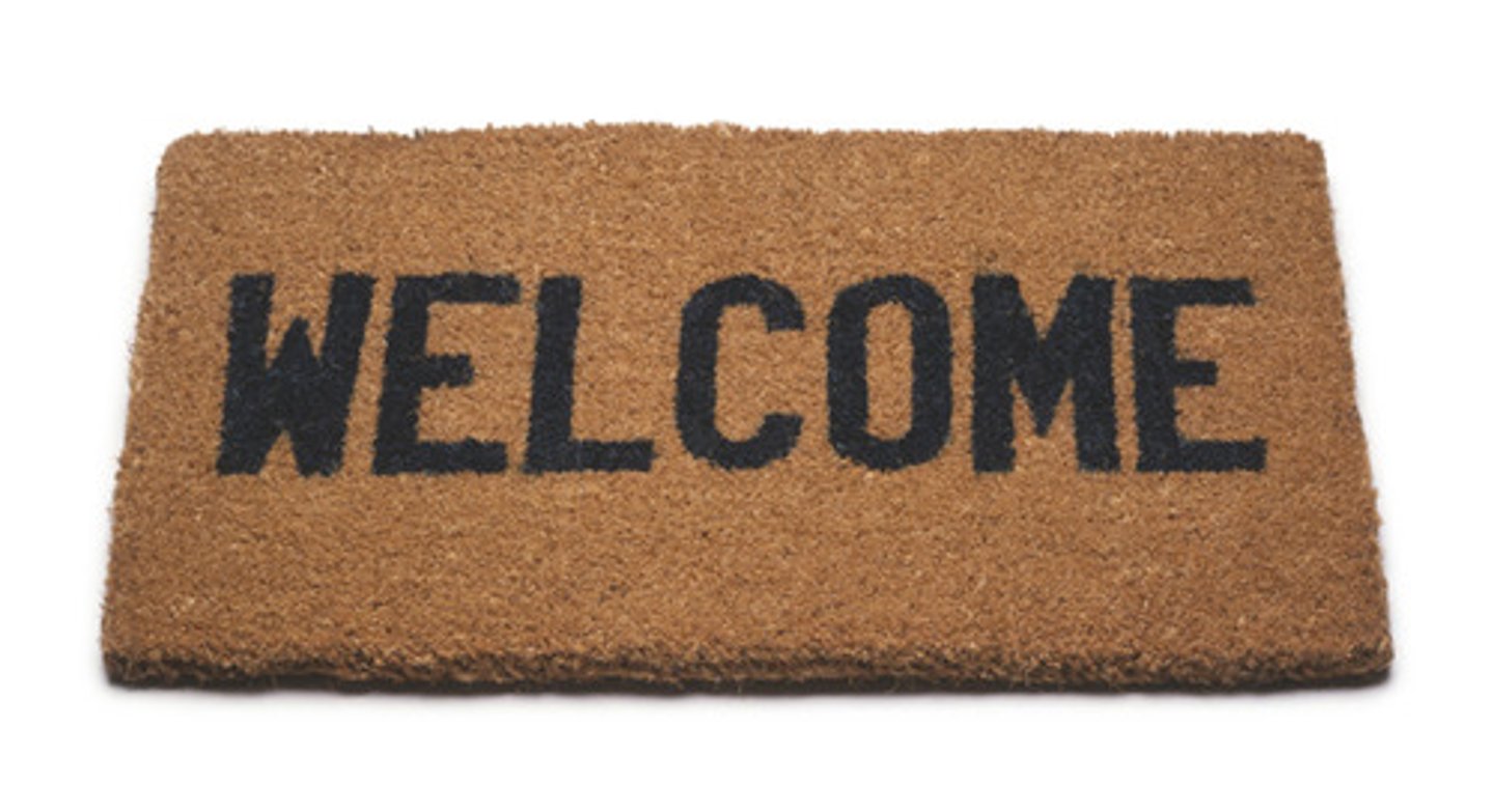 <p>to welcome people</p>